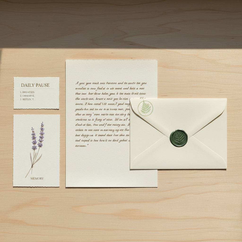 The First Letter complete set - letter, ritual card, postcard, and hand-stamped envelope